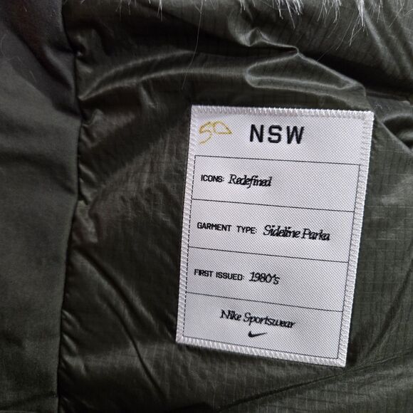 $600 Nike Therma-Fit Parka Coat Green Jacket DD6775-355 Reversible Mens Large - Picture 10 of 12